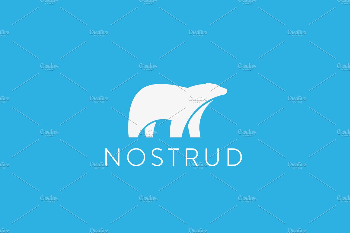 Polar bear logo. Animal vector icon logotype cover image.