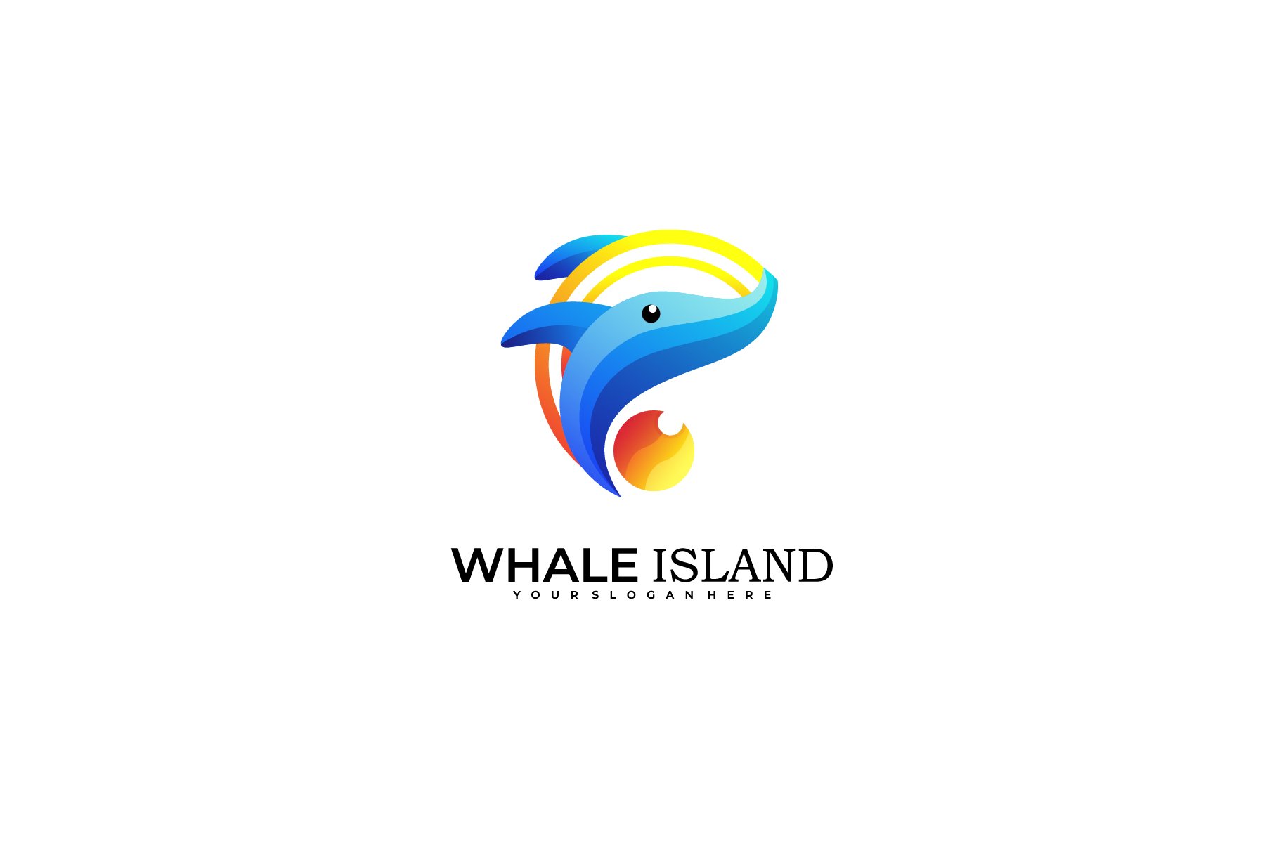 whale logo vector gradient color cover image.