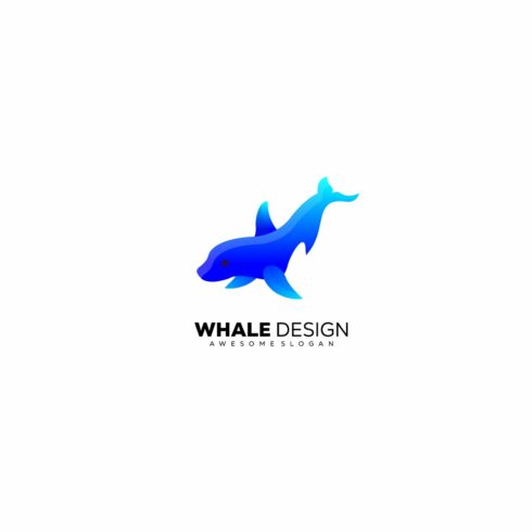 whale logo gradient color design cover image.