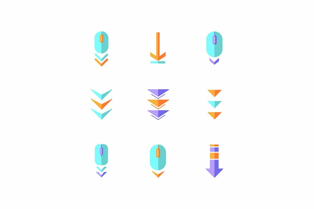 Scroll down buttons color icons – MasterBundles
