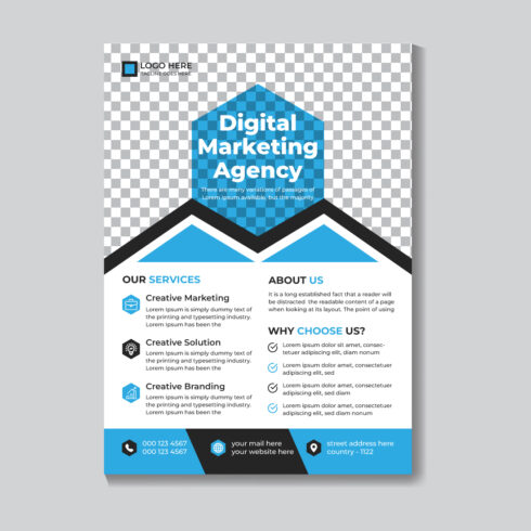 Professional Corporate Creative Modern Marketing Business Flyer Design Template cover image.