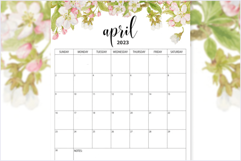 50+ Cute April Calendars 2023 - MasterBundles