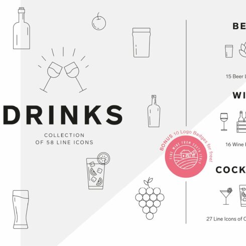 DRINKS ICON SET cover image.