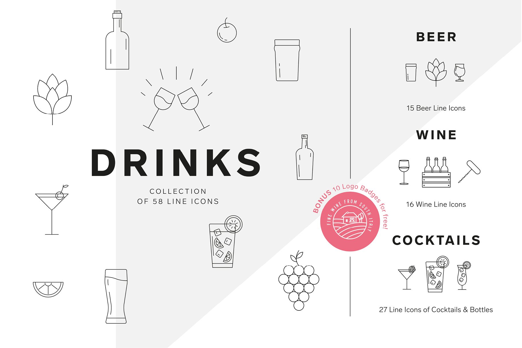 DRINKS ICON SET cover image.