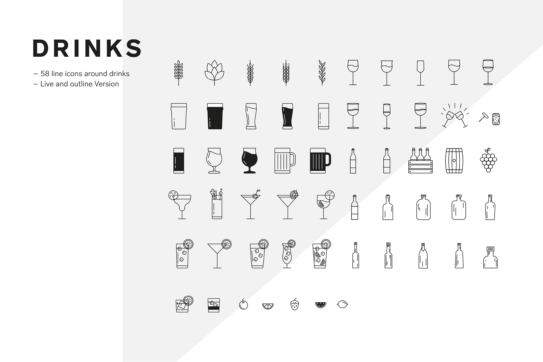 DRINKS ICON SET preview image.