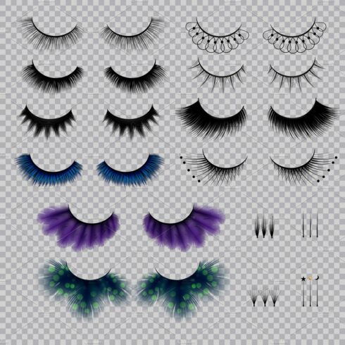 False eyelashes realistic set cover image.