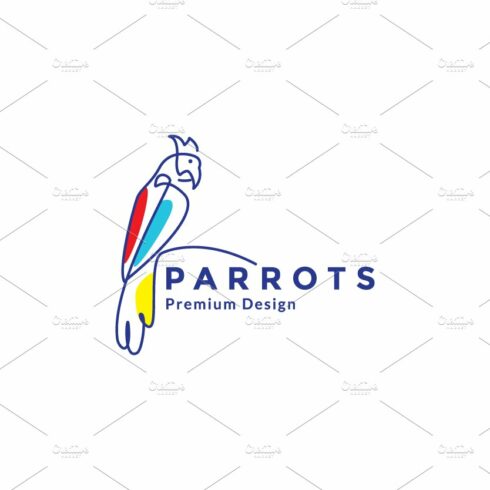lines art abstract bird parrots logo cover image.