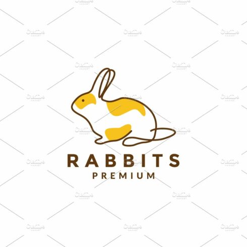 abstract colorful rabbits cute logo cover image.