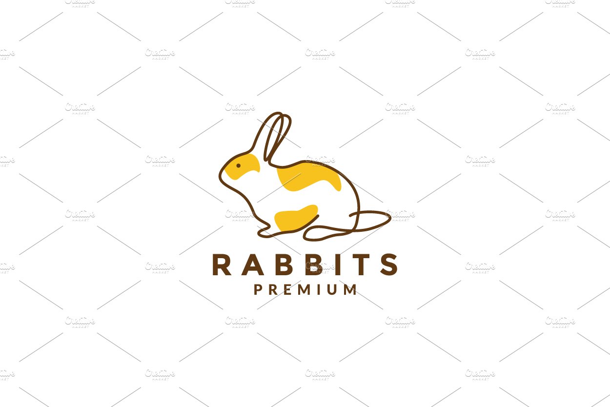 abstract colorful rabbits cute logo cover image.