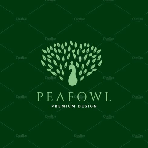 Peafowl or peacock leaf tail logo cover image.