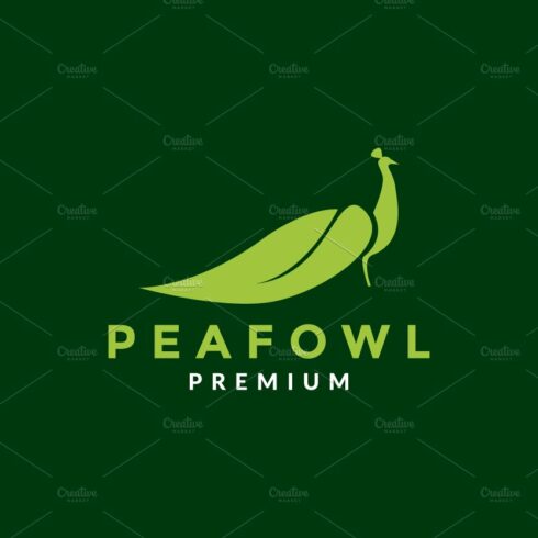 Peafowl or peacock with leaf logo cover image.