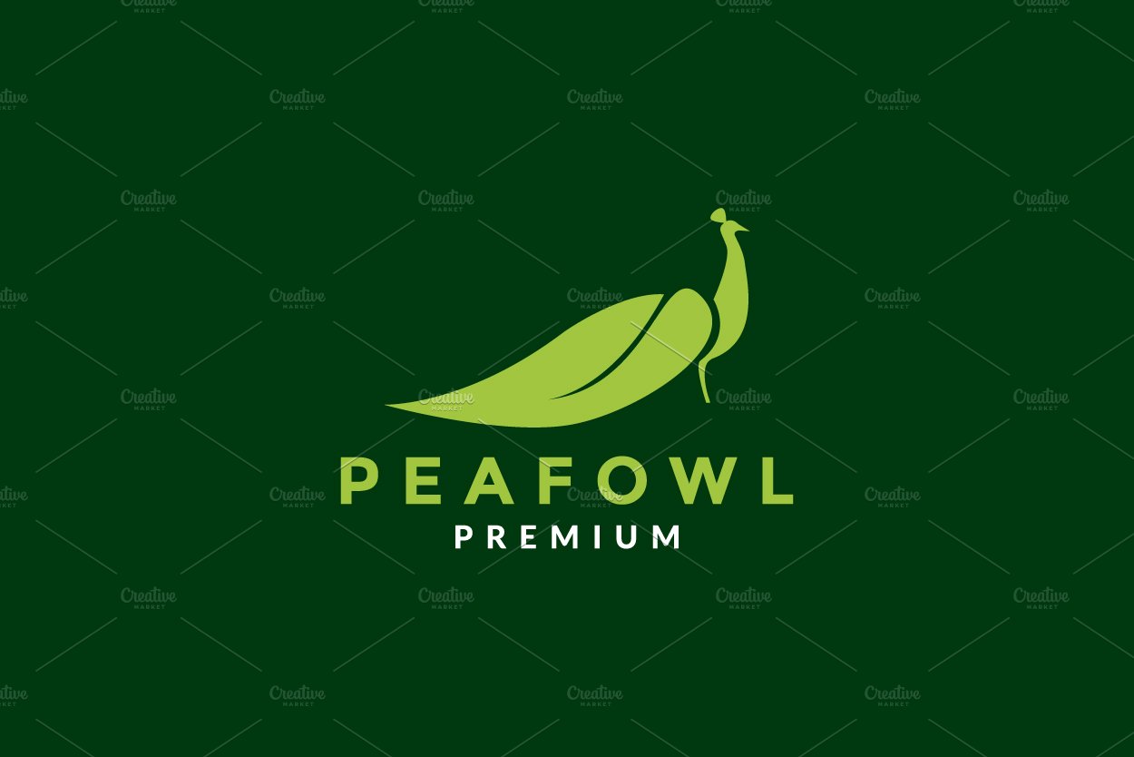 Peafowl or peacock with leaf logo cover image.