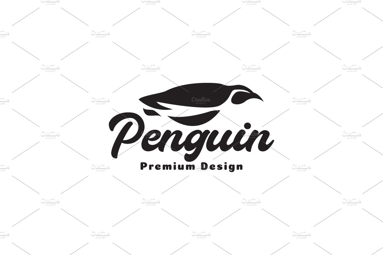 modern bird penguin swim logo cover image.