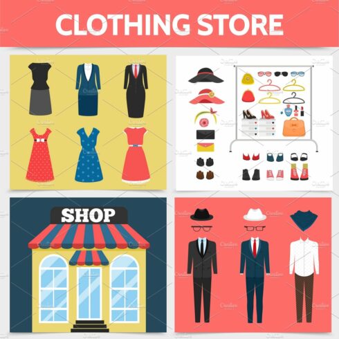 Clothing shop square concept cover image.