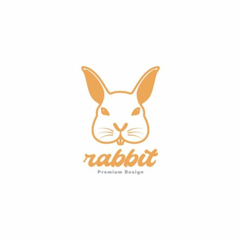 cute head rabbit playful logo symbol cover image.