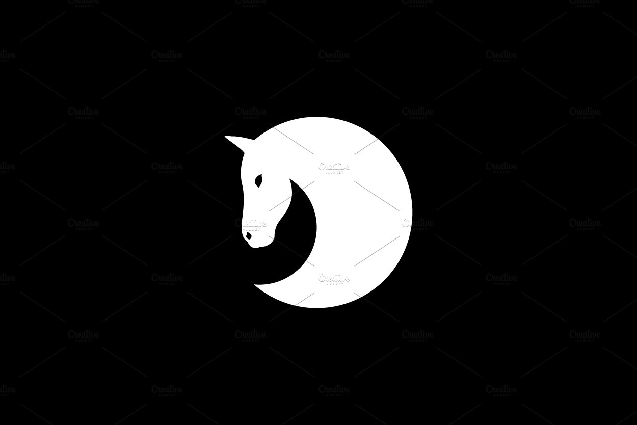 circle geometric horse unicorn logo cover image.