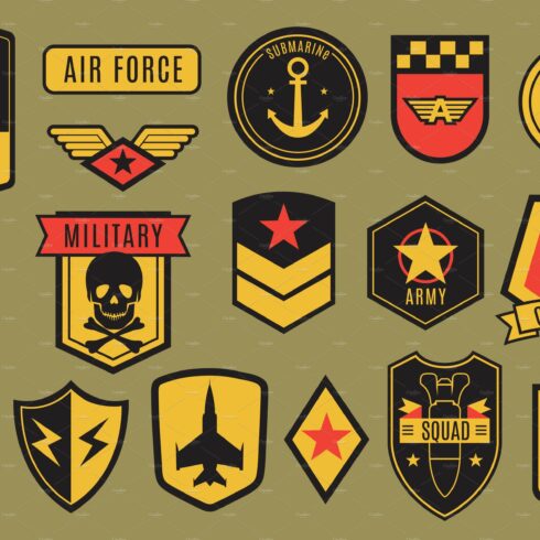Military badges. Usa army patches cover image.