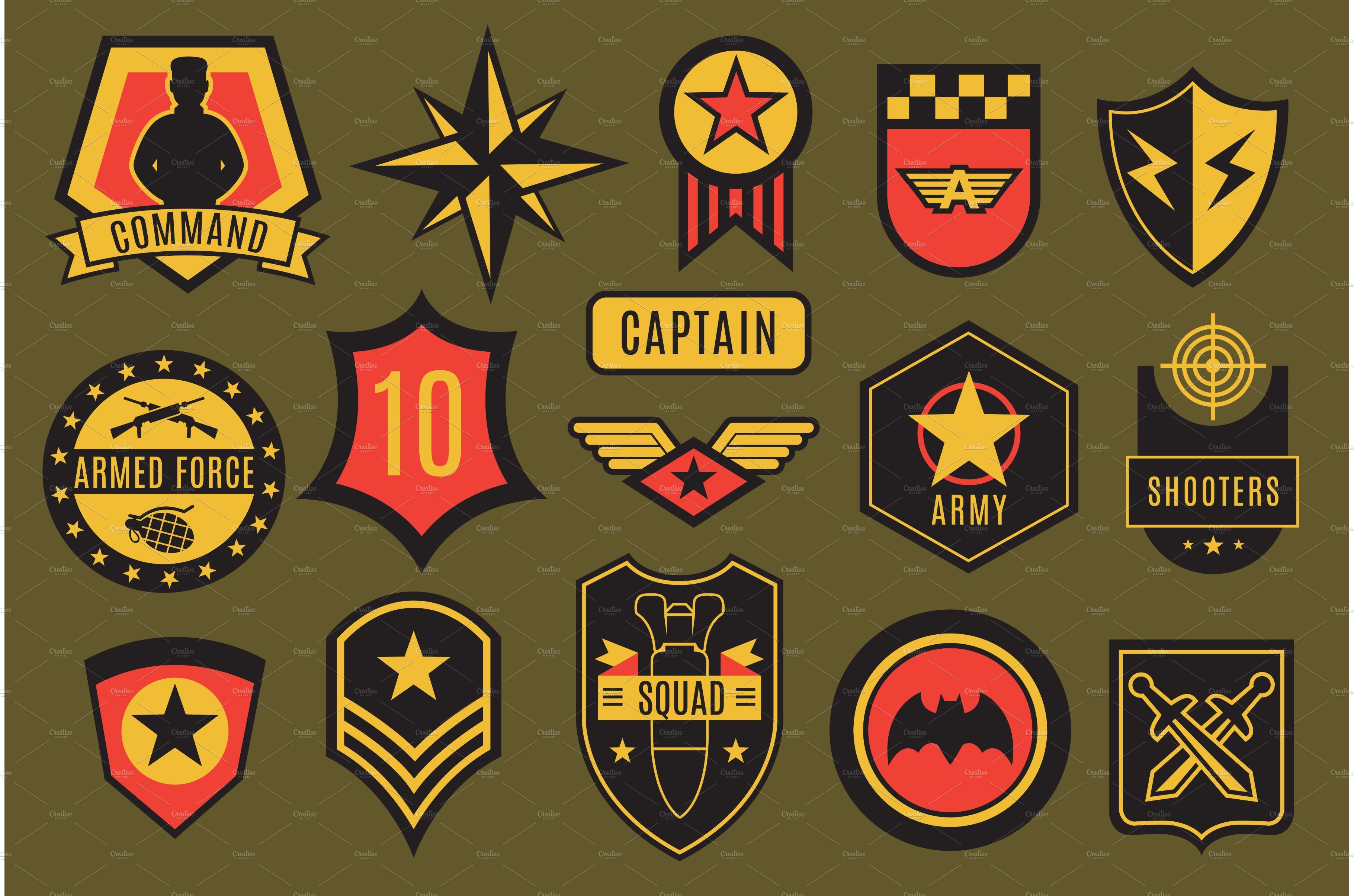 Army badges. Usa military patches cover image.