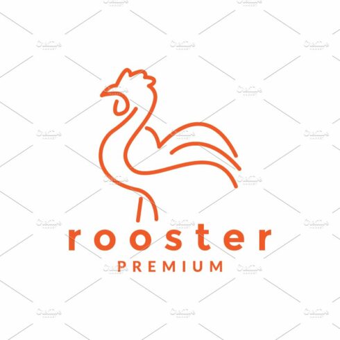 simple line animal rooster logo cover image.