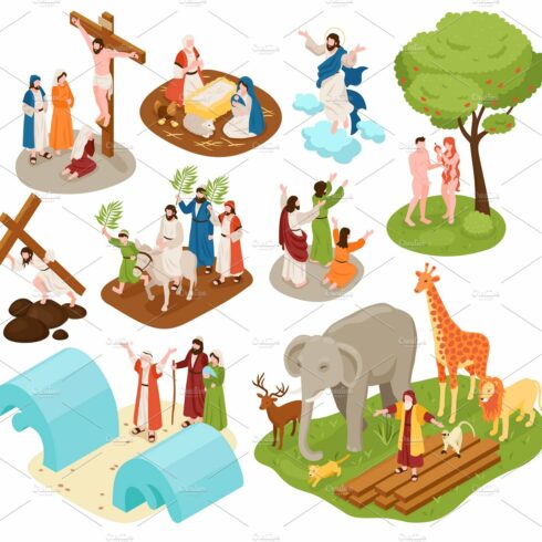 Isometric bible narratives set cover image.