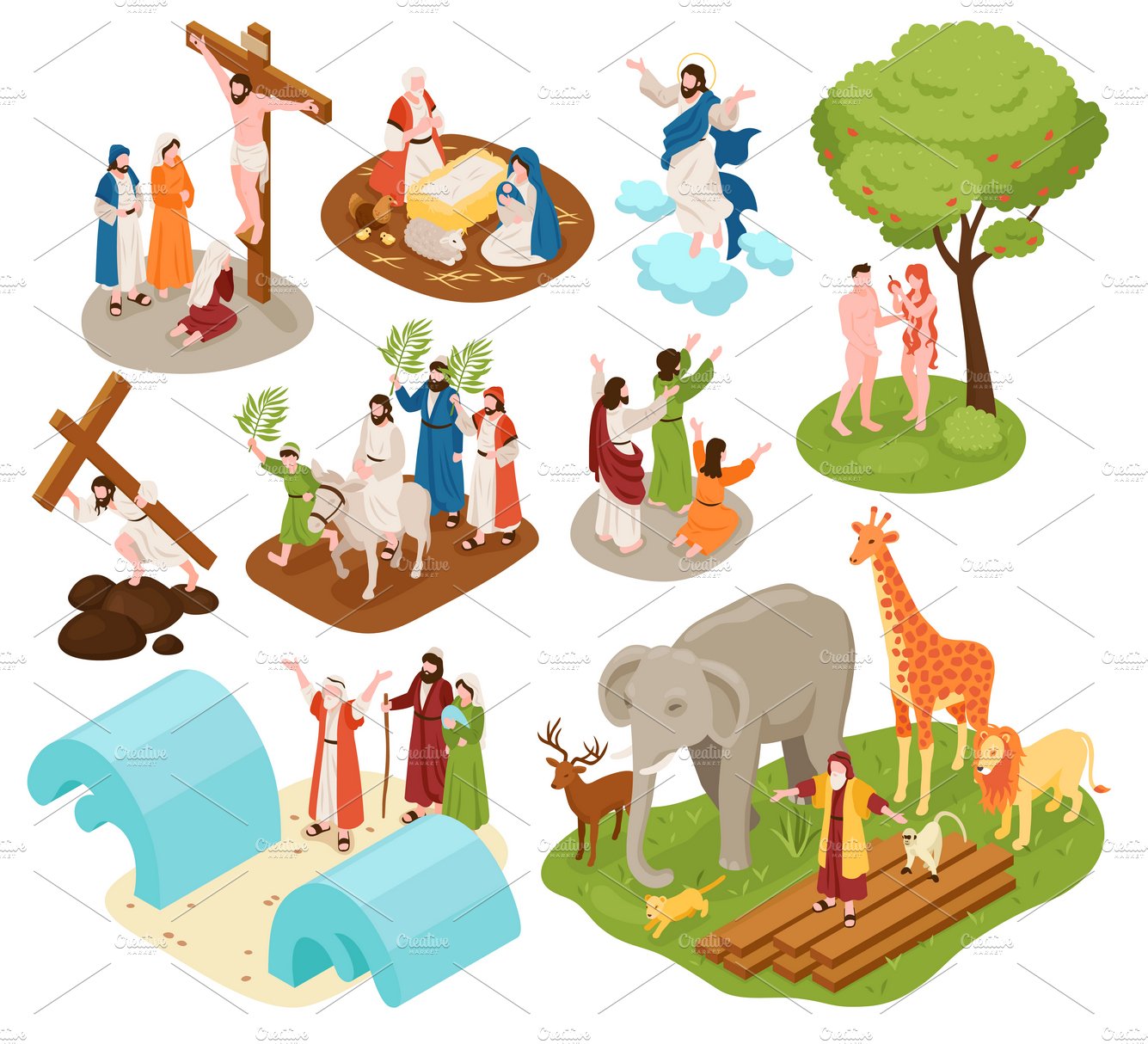 Isometric bible narratives set cover image.