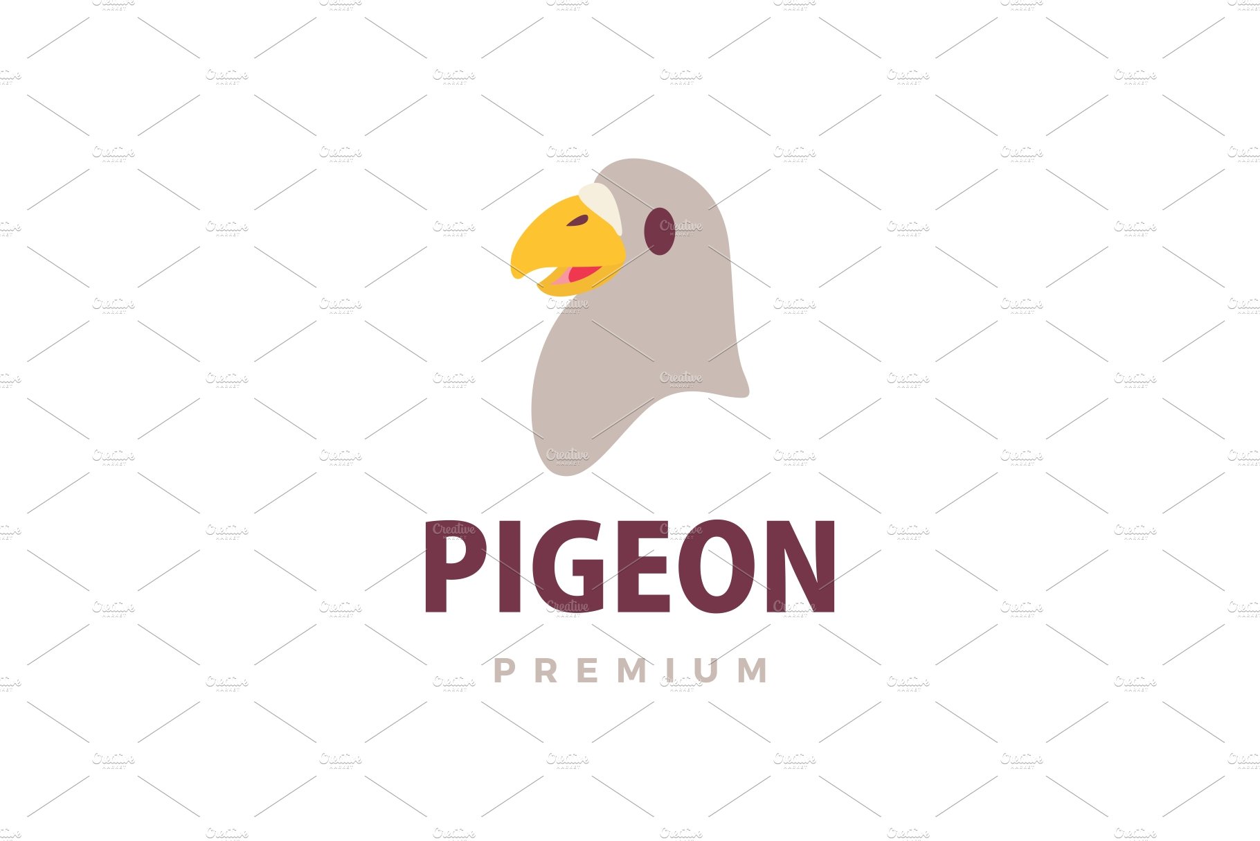 cute pigeon flat logo vector icon cover image.