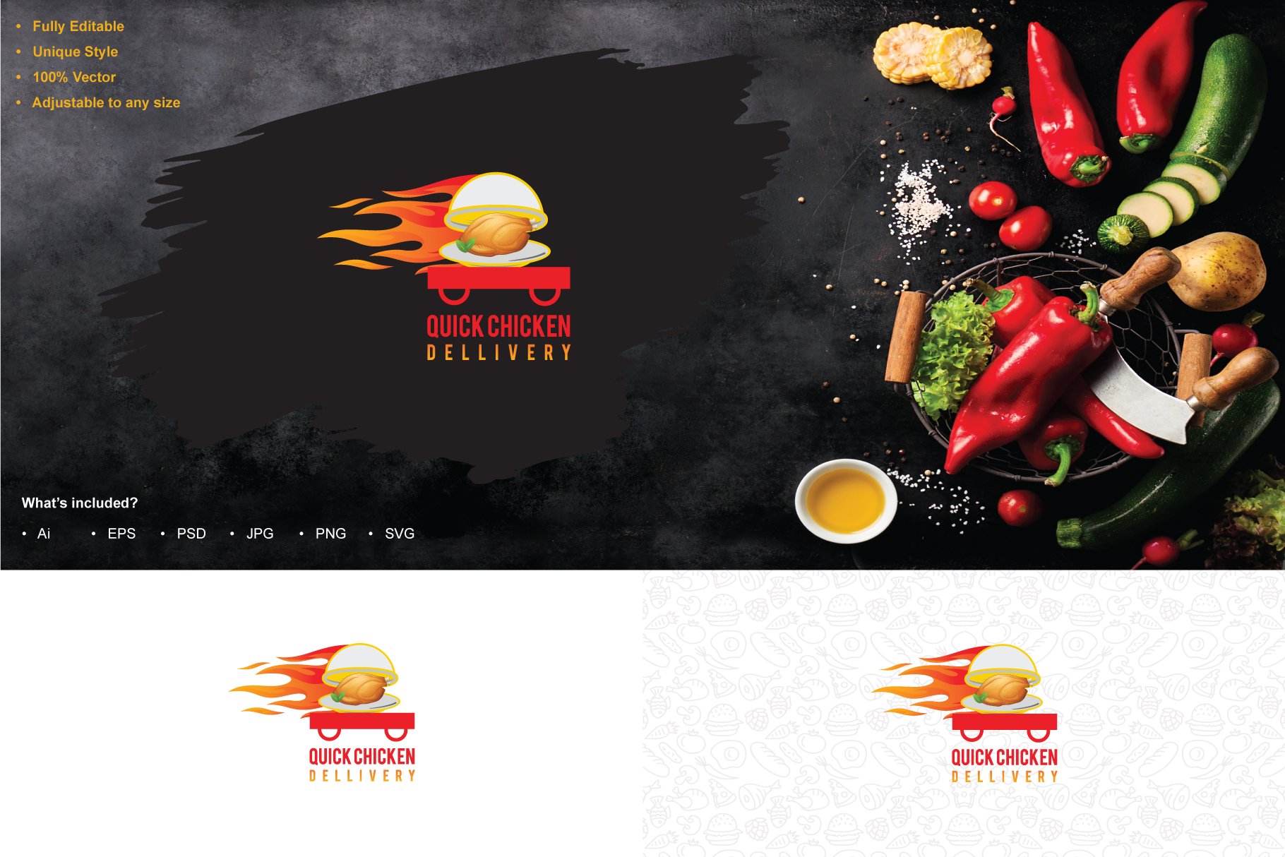 Quick Chicken Dellivery Logo cover image.
