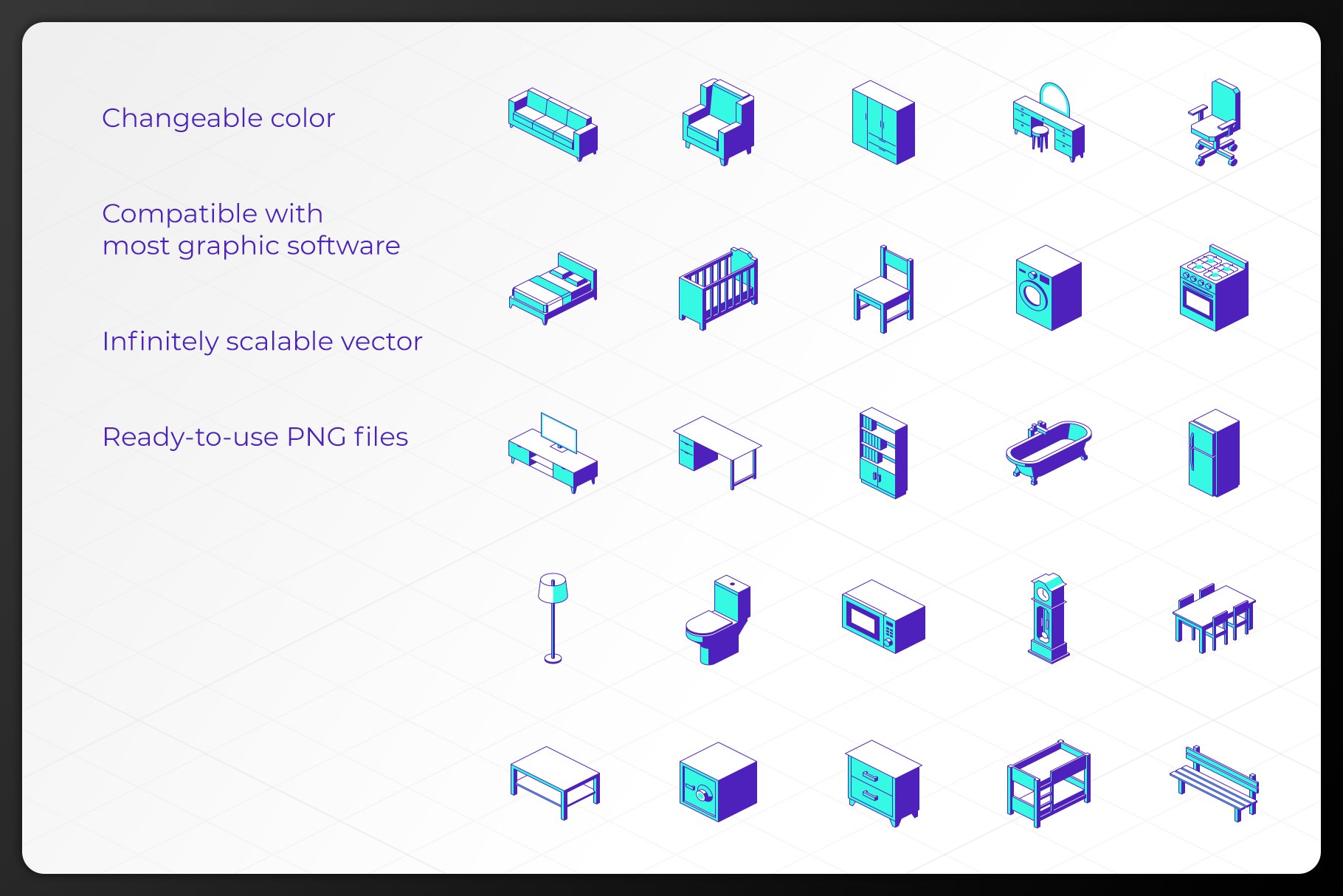 Icometric - Furniture Icons preview image.