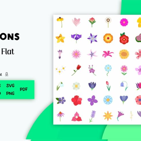 Icon Pack: Flower Flat (50 Icons) cover image.