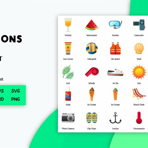 Icon Pack: 50 Summer Icons cover image.