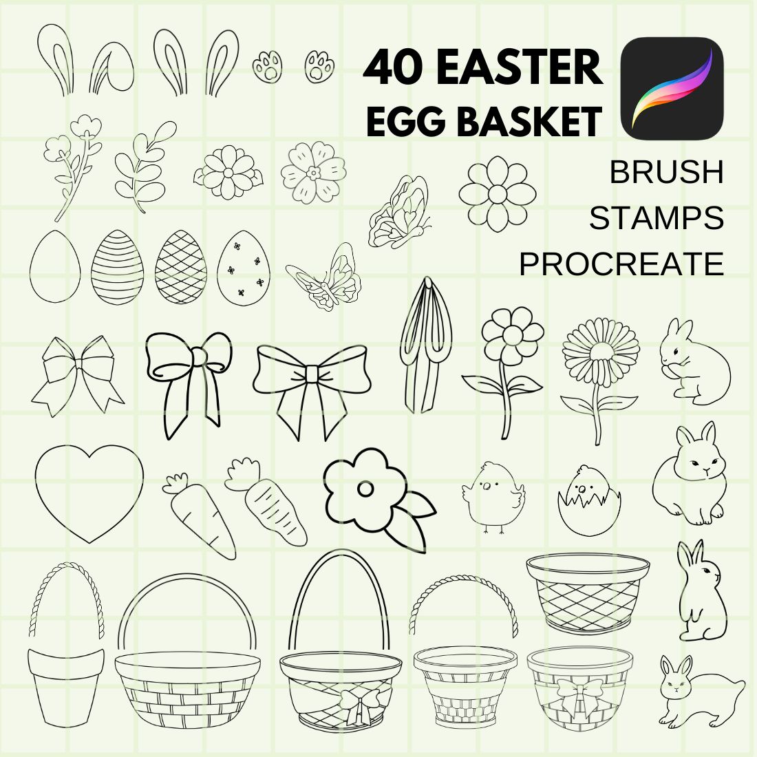 The easter egg basket stamp set is shown.