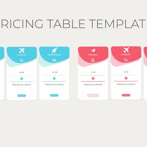 Clean Pricing Tables package cover image.