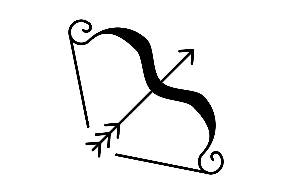 Bow and arrows glyph icon cover image.