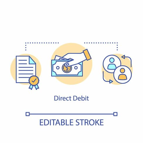 Direct debit concept icon cover image.