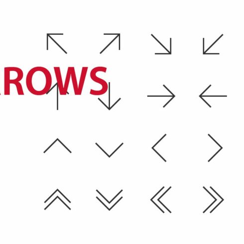 100 Arrows UI icons cover image.