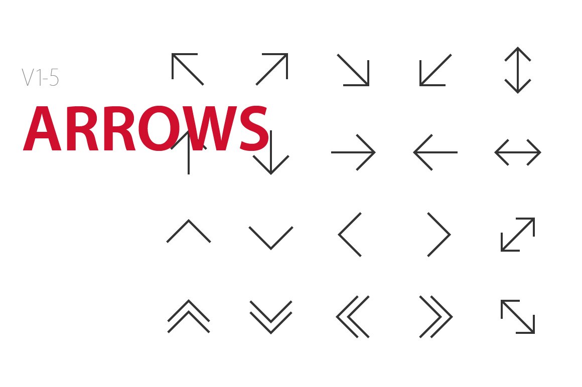 100 Arrows UI icons cover image.