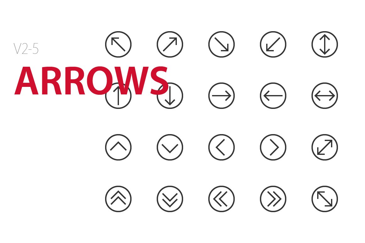 100 Arrows UI icons preview image.