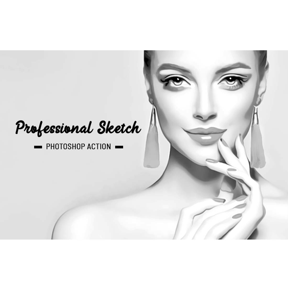 Professional Sketch Photoshop Action cover image.