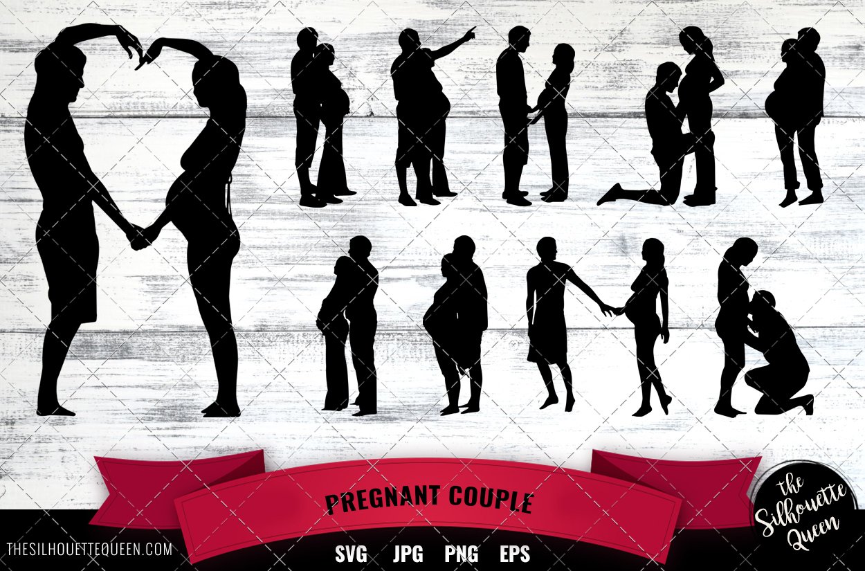 Pregnant Couple Silhouette cover image.