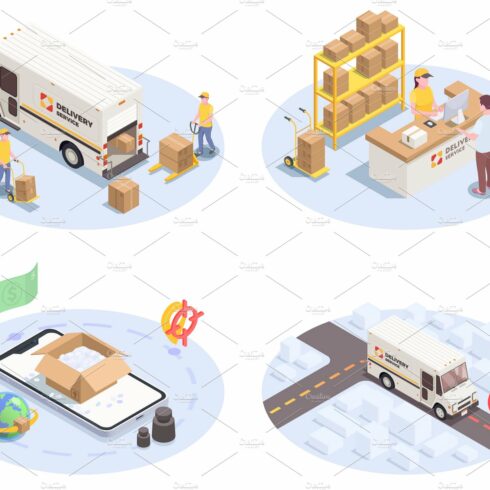 Delivery logistics shipment set cover image.