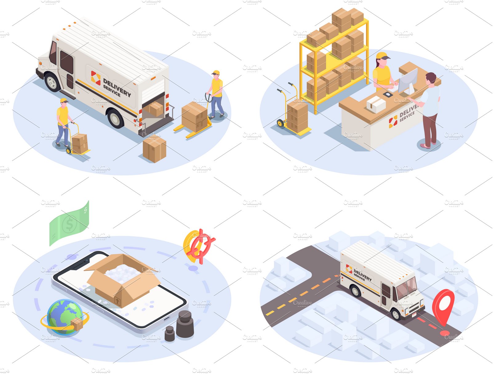 Delivery logistics shipment set cover image.