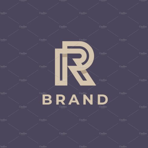 Geometric letter R logo template. cover image.