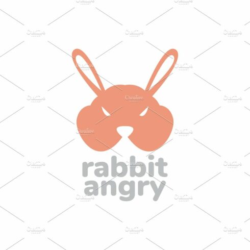 angry face rabbit fat logo design cover image.