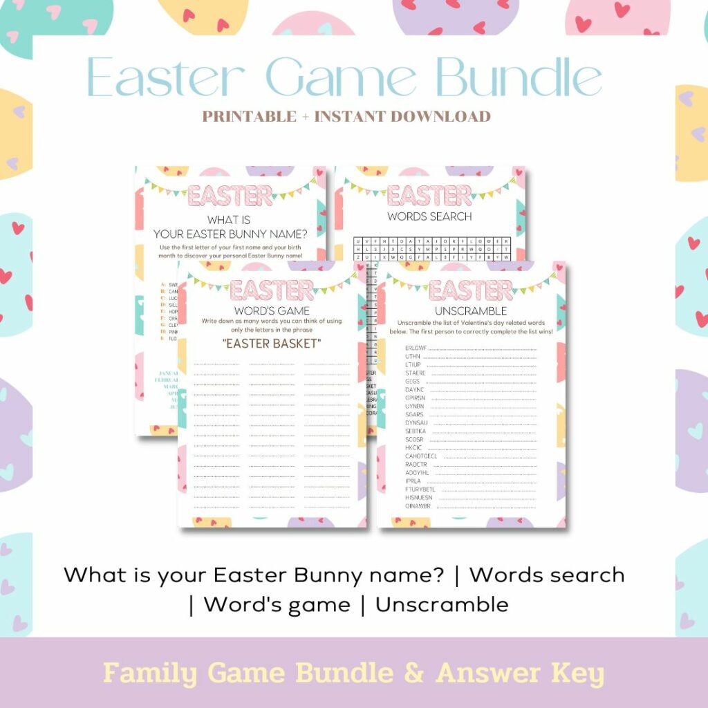 Easter Game Bundle - 22 Games Printable - MasterBundles