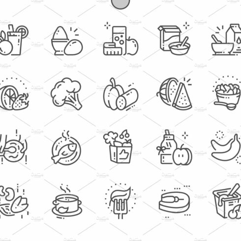 Healthy food Line Icons cover image.