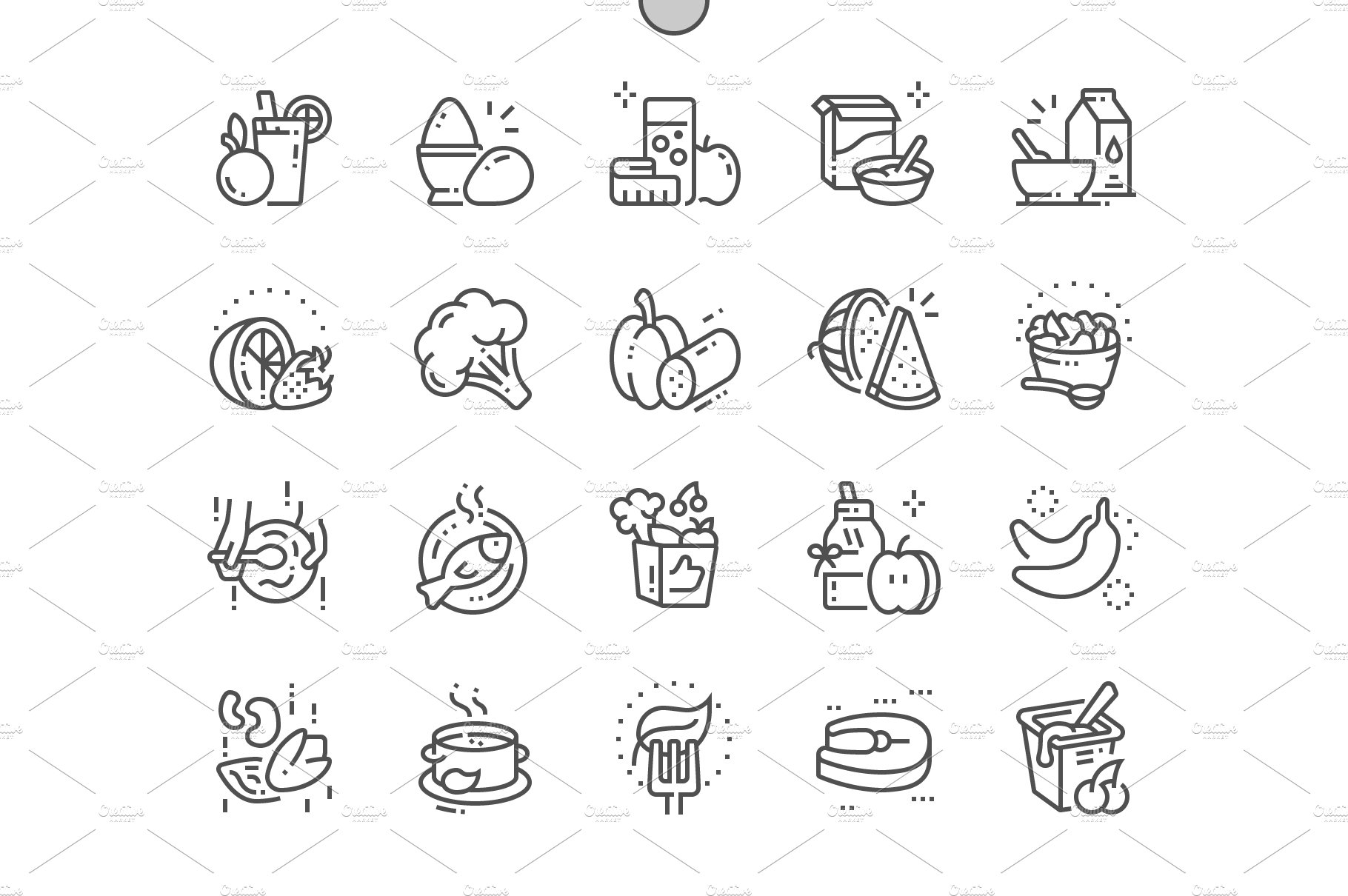 Healthy food Line Icons cover image.