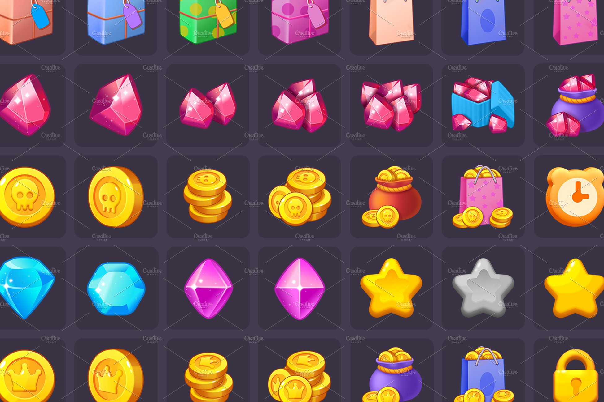 Icons_Coins_Gems_Hearts_Stars cover image.
