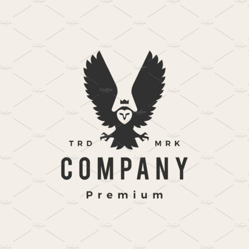 owl king hipster vintage logo vector cover image.