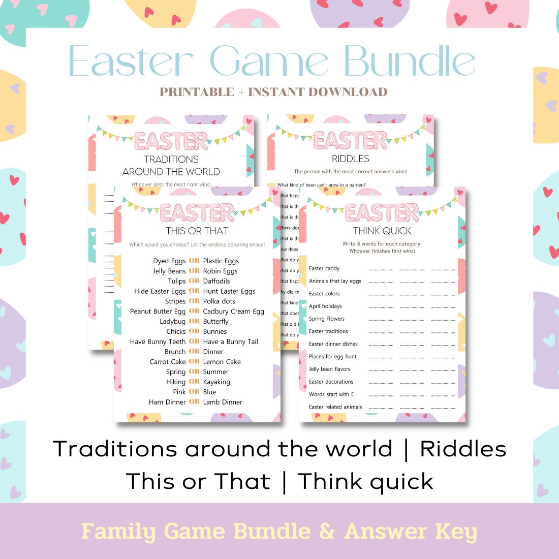 Printable easter game with the words.