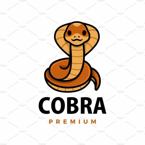 cute cobra cartoon logo vector icon cover image.